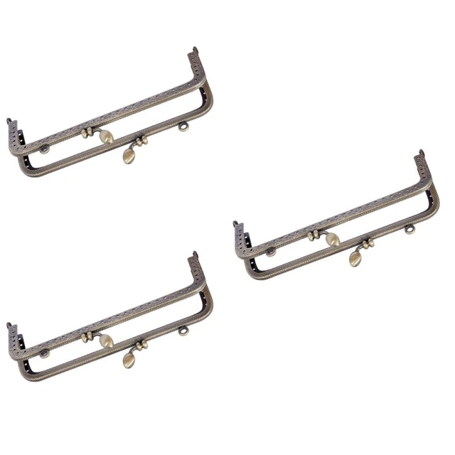 Fermoir Pour Sac à Main – Lot De 4 Tailles (16, 18, 20, 24 Cm) – Cadre Aluminium Carré, Mécanisme à Clip – DIY, Création De Sacs