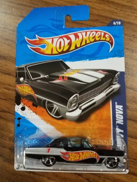 Hot Wheels 2011 '66 Chevy Nova HW racing black #4/10 - 154/244