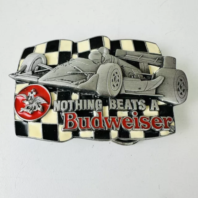 Official Nothing Beats A Budweiser Indy Racing Race Car Metal Belt Buckle