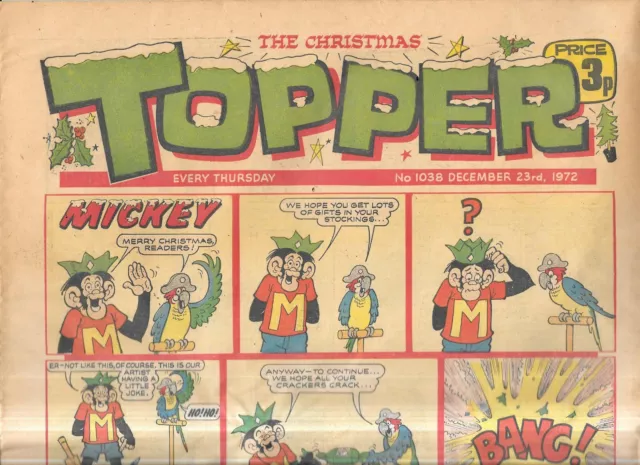 vintage Topper comic No 1038 Dec 23rd 1972 Christmas issue