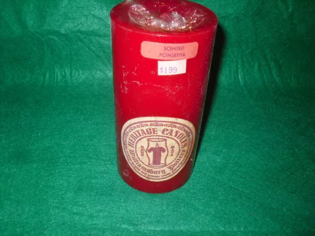 "Scented Poinsettia" Candle 6" Pillar Heritage Candles by Williamsburg Pottery