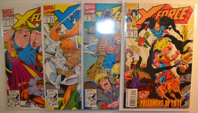 X-Force Lot of 4 #5,6,7,24 Marvel Comics (1991) 1st Series 1st Print Comic Books