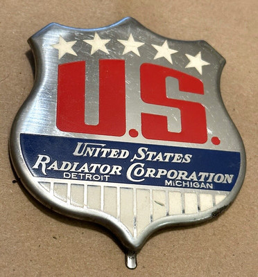 Vintage Gas Furnace Metal Name Plate Plaque Badge US United States Radiator Corp