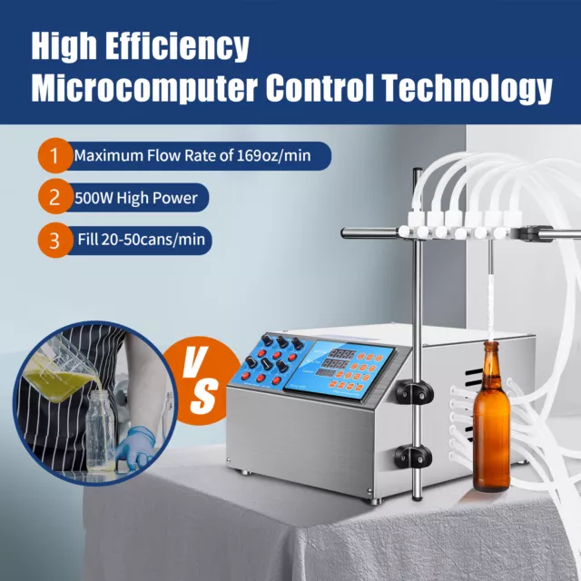Electric Bottle Filler Stainless  6 Head Semi-automatic Liquid Filling Machine