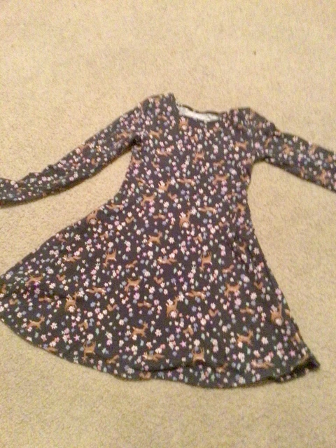 Girls Grey Deer Dress Sonoma Size 7