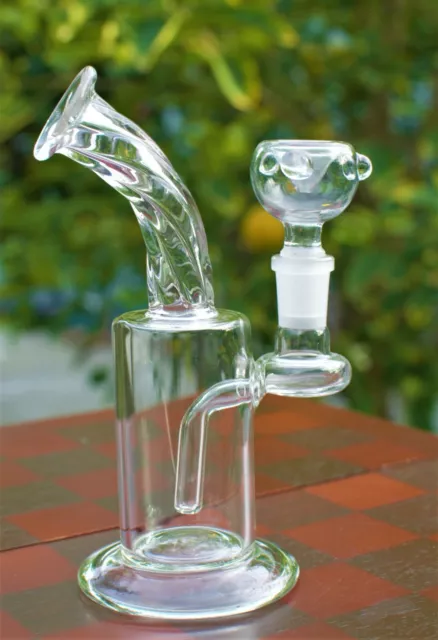 5” Inch CLEAR Mini Bubbler Bong Hookah, Small Water pipe Clear REAL GLASS