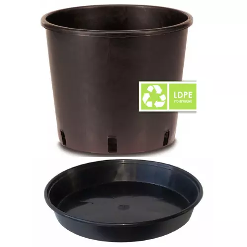 vaso in plastica tondo nero 10 vasi piante fiori  interno esterno 3 4 12 18 25 L