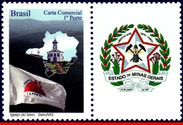 3093 Brazil 2009 Minas Gerais, Churches Architecture, Flags Maps, Rhm C-2856 Mnh