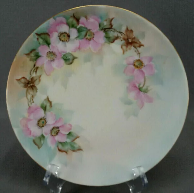 Set of 6 Thomas Bavaria Hand Painted Yolanda Collela Pink Roses 7 5/8" Plates 2