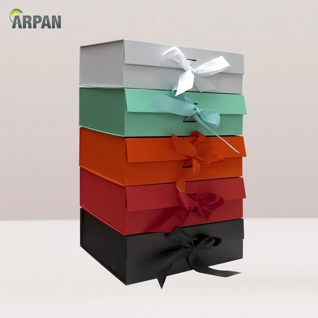 Personalised Gift Box 26x18.5x8.3CM, with Lid, Ribbon and Magnetic, Large Closur Personalised Gift Box 26x18.5x8.3CM, with Lid, Ribbon and Magnetic, Large Closur