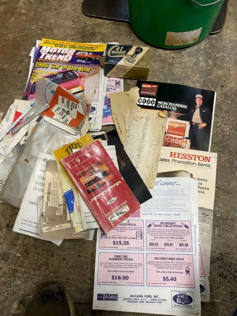 Huge Random junk drawer lot auto literature books manuals advertising 1980s 90s