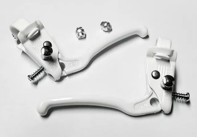 DIA-COMPE Tech-6 Old School Locking Brake Levers PAIR BMX - WHITE