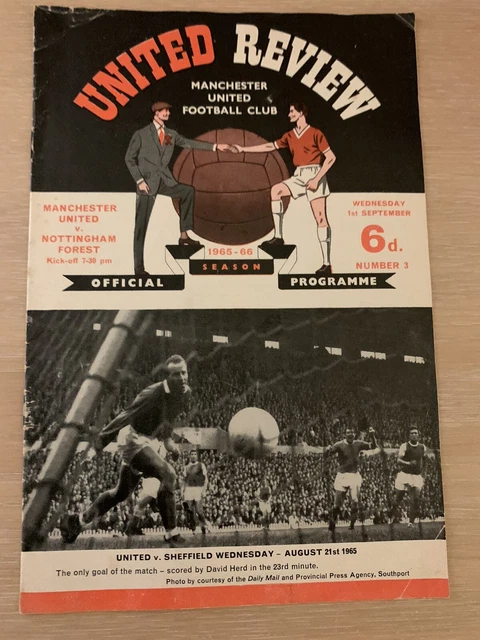Manchester Utd v Nottingham Forest 01.09.1965 football programme