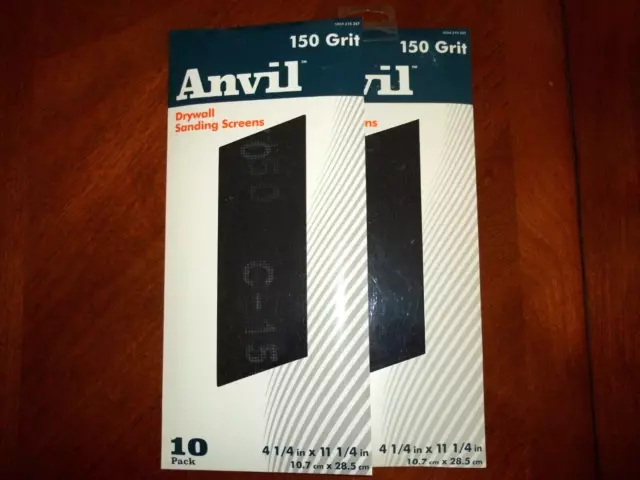 20 Brand NEW Genuine Anvil Drywall Sanding Screens 150 Grit 4-1/4" x 11-1/4"