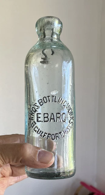 Antique vintage Barq’s E. Barq Hutchinson hutch Gulfport Miss. soda bottle