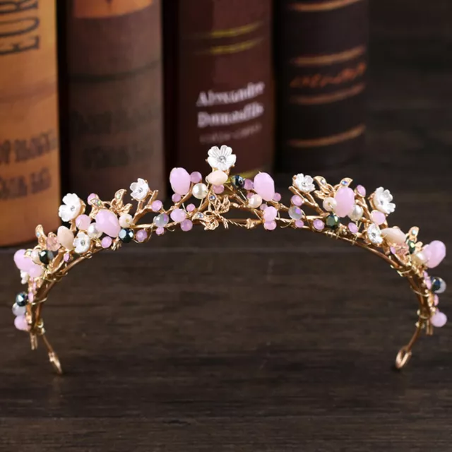 Bandes de cheveux de mariée bandeaux de fleurs en cristal rose accessoires de