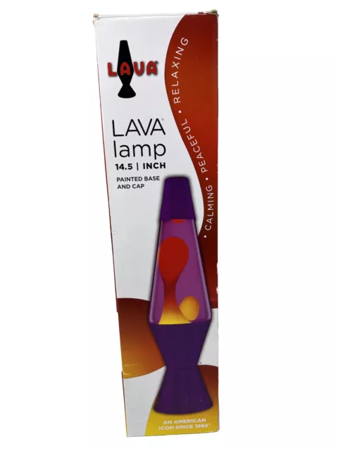 Schylling Lava Lamp 14.5-Inch Silver Base with Purple Liquid & Yellow Lava New