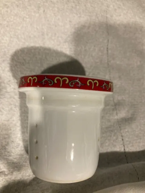 Chinese Jingdezhen Red Longevity Porcelain Teacup Coffee Mug w/ Infuser Asian 3