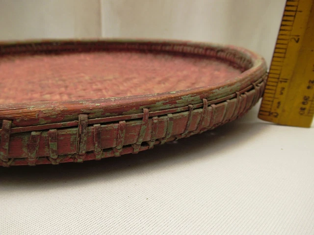Antique Burmese Basketry Sieve For Rice And Sesame for Kitchen Burma painted " 2 9
