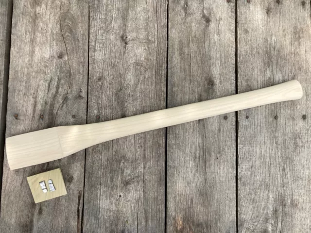 28" Beaver Tooth Double Bit Full Size Hickory Axe Handle UNFINISHED Made in USA 2