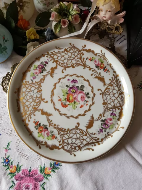 Antique Lovely Limoges Round Serving Tray