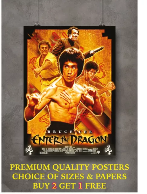 Enter The Dragon Bruce Lee Classic Movie Large Poster Art Print Gift A0 A1 A2 A3