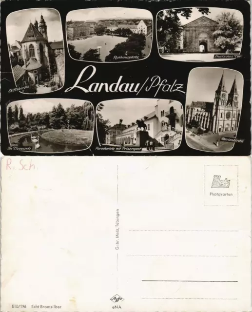 Landau in der Pfalz Mehrbild-AK mit Kirche, Deutsches Tor, Tierpark uvm. 1960