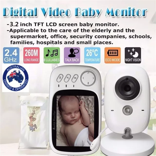 Wireless Video Baby Monitor Security Camera Night Vision Temperature Monitoring