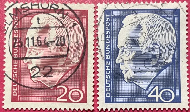 🇩🇪 BRD Bund Michel Nr. 429-430 Gestempelt (1964) Bundespräsident Lübke