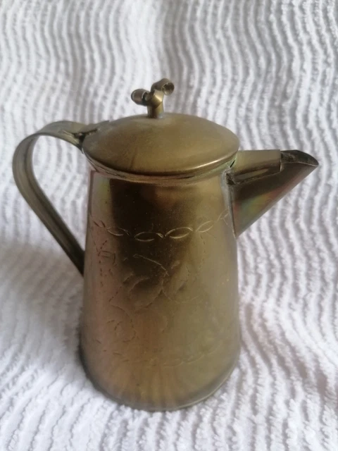 Ancienne Théière Marocaine En Laiton Et Os De Chameau – Vintage (1920-1949)