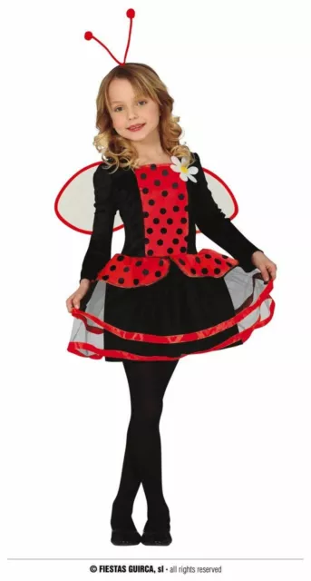 Costume Carnevale Coccinella Vestito Guirca Bambina Mariquita Little Ladybug