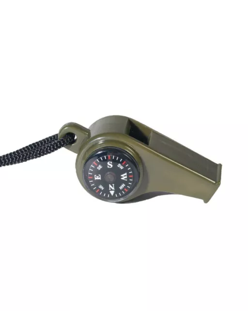 Mil-Tec Signalpfeife + Kompass & Thermometer Pfeife Rettungspfeife Notfallpfeif