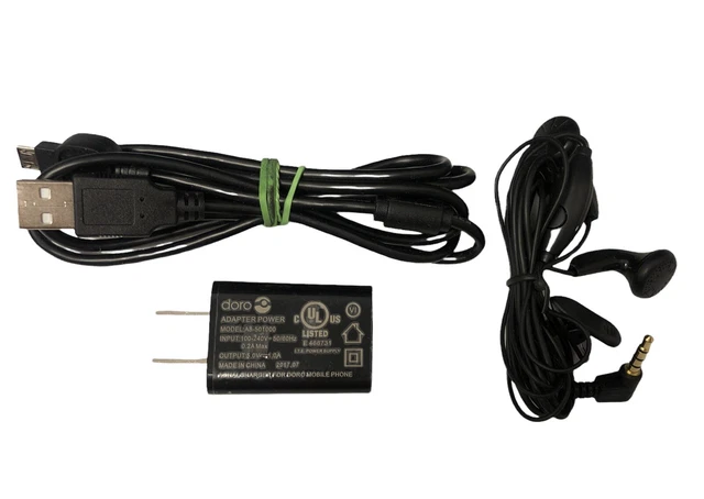 Wall AC Charger for Consumer Cellular Doro Phone Easy 626 With Ear Buds Parts