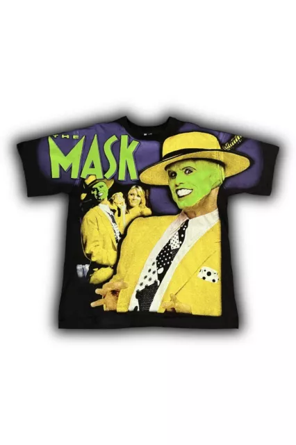 The Mask Movie Promo T Shirt Jim Carey vintage All Over Print TV Video Historic