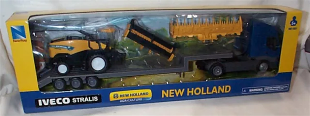 NewRay Iveco Cab & Trailer with New holland Harvester FR920 - 1:43 Model New