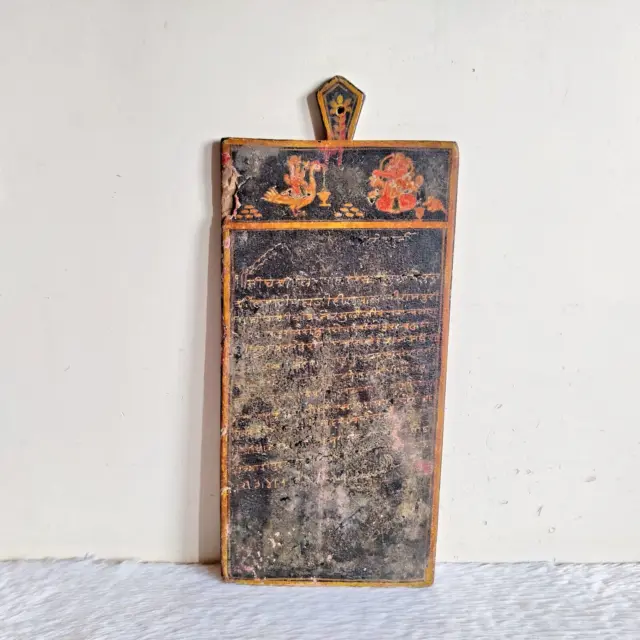 19c Antique Lacquered Wooden Agreement Script Written Slate Manuscript WD463