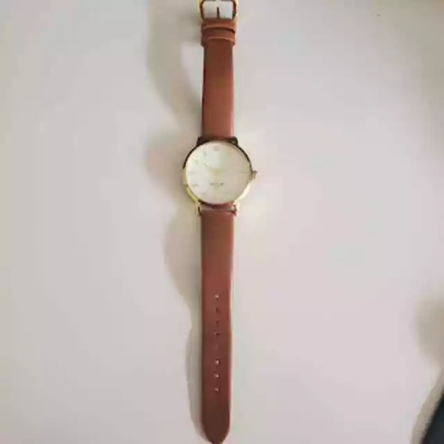 Kate Spade Luggage Metro Ladies Watch 34mm MOP Dial Leather Band Running 2