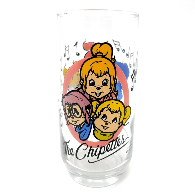 Vintage 1985 Hardees Chipettes ( Alvin & The Chipmunks ) Glass Cup Mug New
