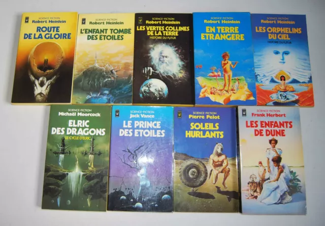 Lot De 9 Livres De Science Fiction - Herbert Heinlein Moorcock -Presses Pocket *