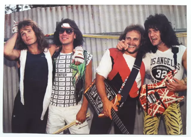 Van Halen Eddie / David Lee Roth 2-Sided Vtg 80'S Magazine Pinup Poster Clipping