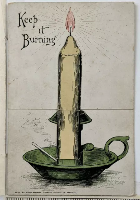 1902 Gambier Savings Bank Ohio Account Advertising Customer Card Candle Vintage