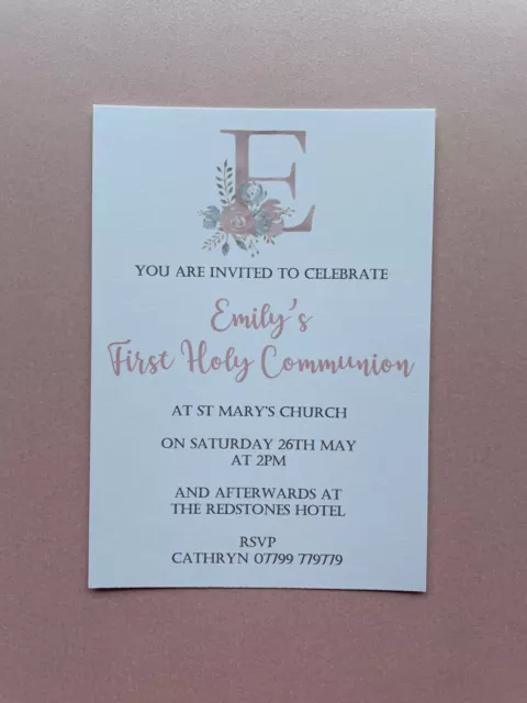 1st First Holy Communion Invitations Girls/Boys 10 Personalised Invites Envelope