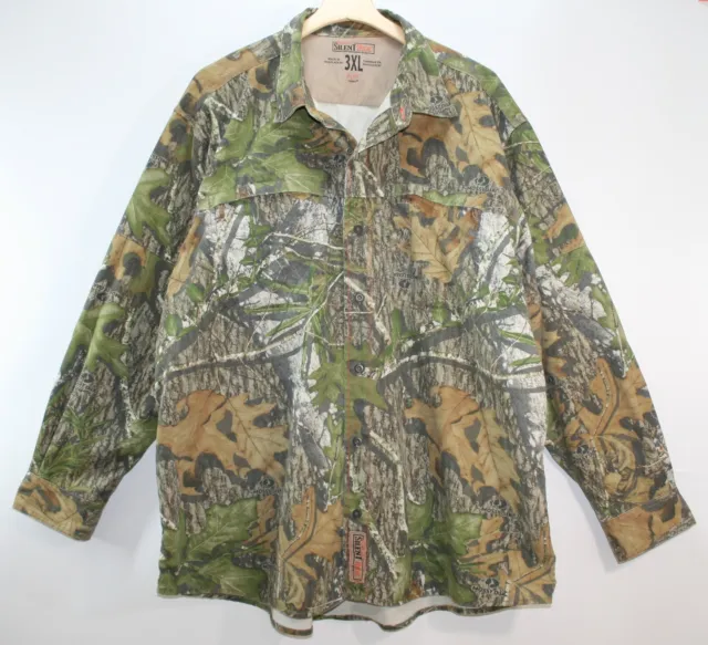 Mossy Oak Silent Hide RedHead Mens 3XL Camo Hunting Button Up Long Sleeve Heavy