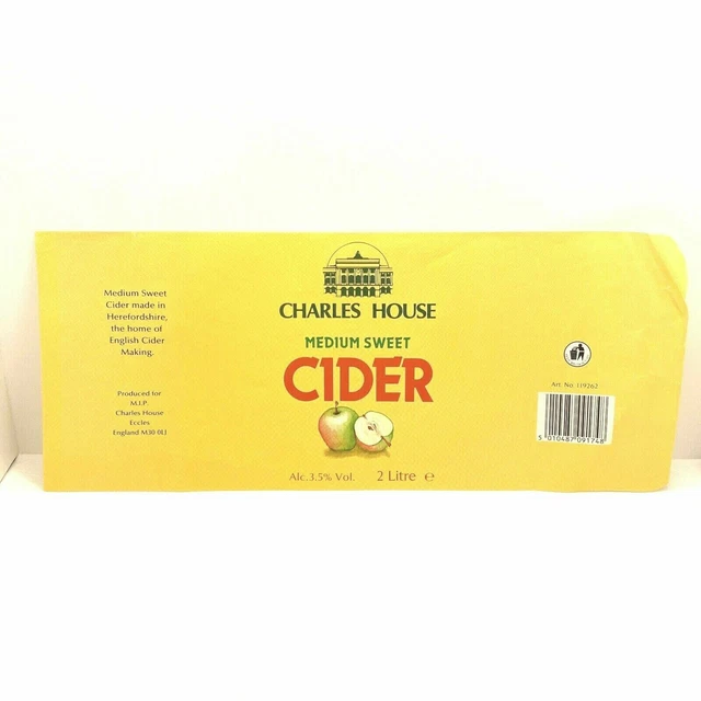 Breweriana Beer Labels Charles House Medium Sweet Cider Bottle Label