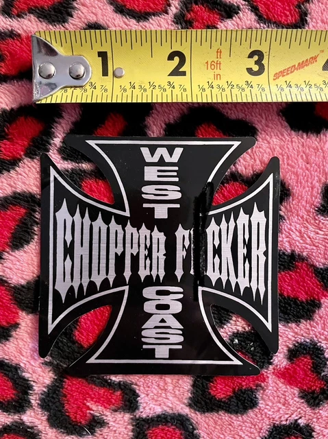 Rare Jesse James West Coast Choppers WCC Coveted Chopper F Dogs Sticker Blk