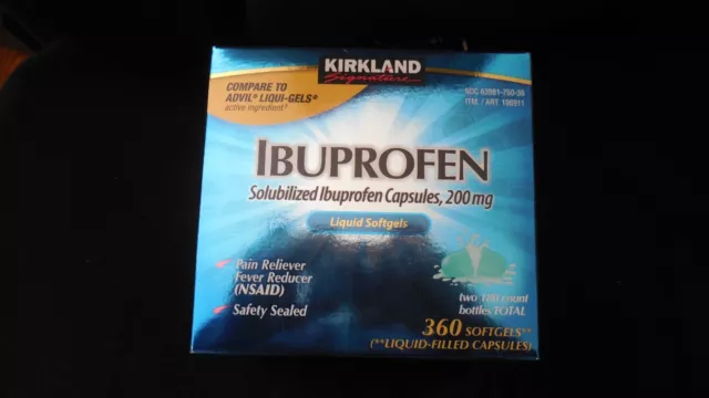 Ibuprofen Liquid Softgel 360 CT 200mg Schmerzen/Fieber Abzubauen Kapseln Neu 2