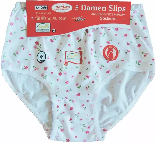 5-20-er Damen Maxi Slips Baumwolle Unterhose Slip ÖkoTEX geblümt Gr.40-58  M-3XL