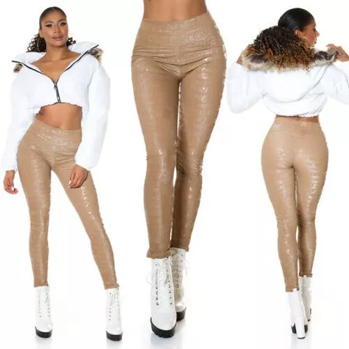 Brillant Fête Legging En Haut Waist-Style avec Impression