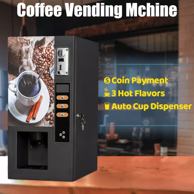 Classic 3 Lane Tea & Coffee Vending Machine Fully Automatic Self Coin Operated 2