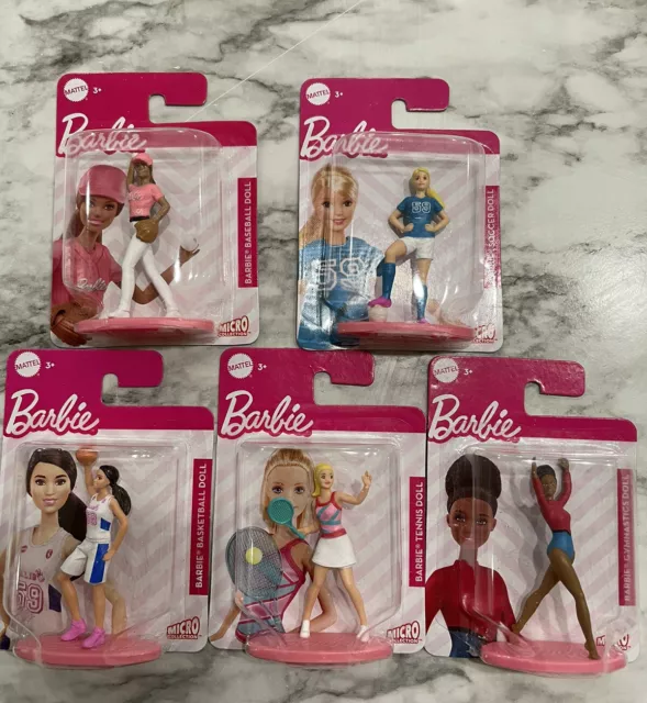 Mattel Barbie Micro Collection Sport Mini Figurines Lot of 3 New in Package